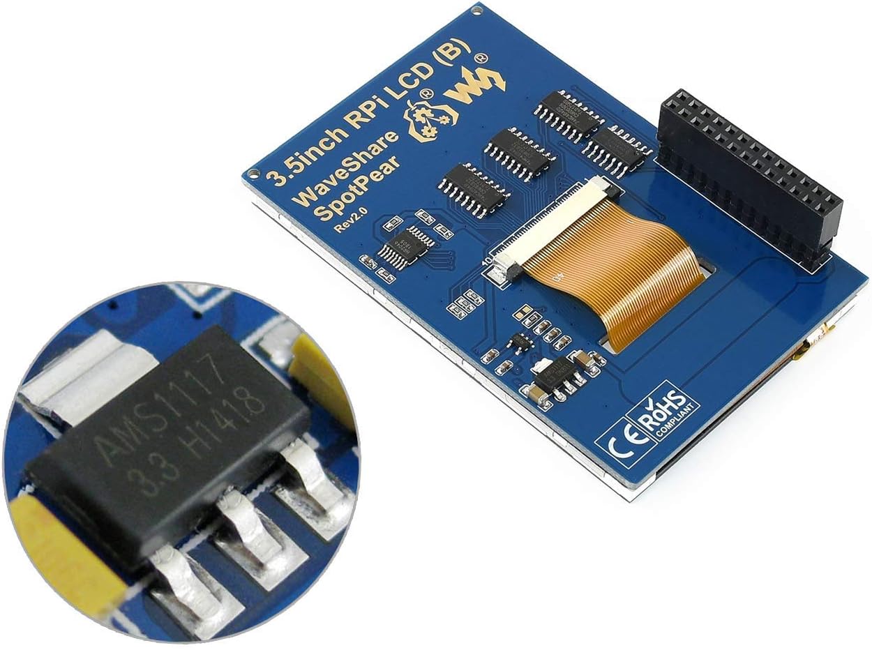 waveshare 3.5 inch IPS Touch Screen TFT LCD Display B 480x320 Resolution Resistive Touchscreen LCD Module for Raspberry Pi 3 B/3 B+/2 B/B+/3 A+/A+