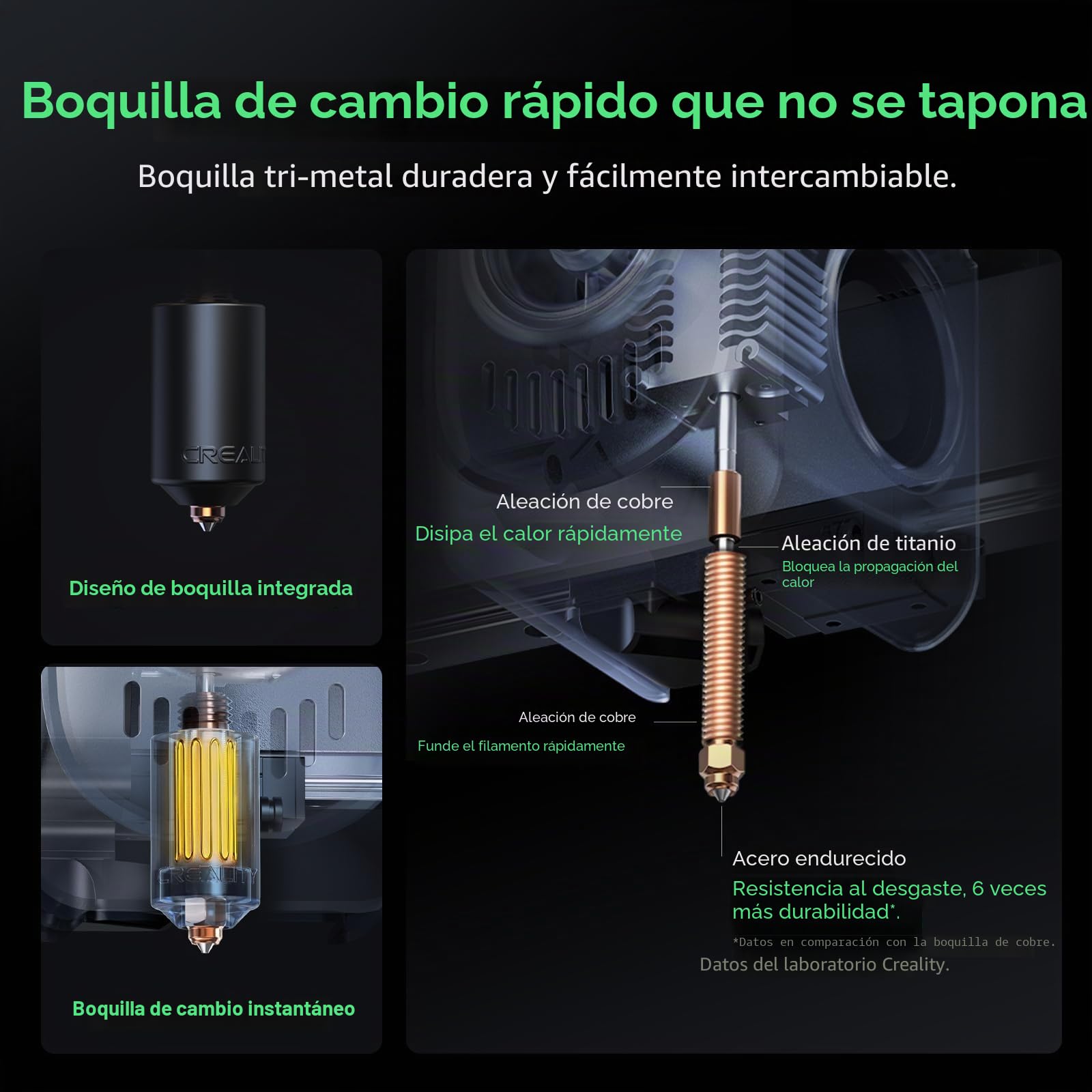 Creality Impresora 3D Hi Combo, con CFS de 16 colores, 500 mm/s de alta velocidad, 260×260×300mm espacio de construcción, nivelación automática, servo FOC, 12.000 mm/s², escáner RFID y detección de