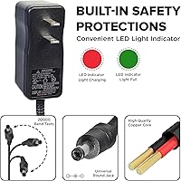 Vista 3 de AlveyTech Cargador de batería coaxial de iones de litio de 22 voltios y 0.5 amperios, piezas de repuesto para The Razor Drift Rider y X Electric