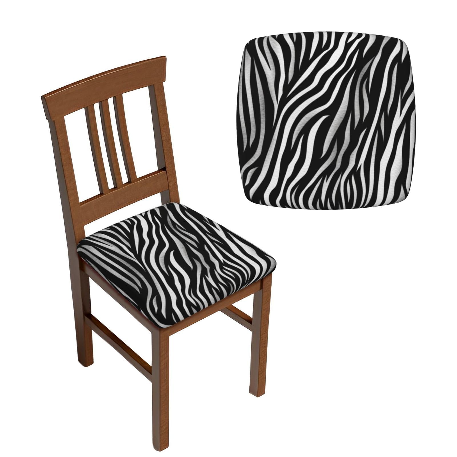 Housse de chaise extensible zèbre lavable pour protéger votre mobilier