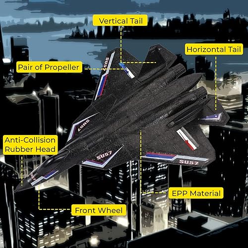 Miniatura 3 de ColdBreezes - Avión a control remoto SU-57 PRO Control remoto de 2 canales 24 GHz equilibrio automático fácil de volar  Avión RC para adultos niños