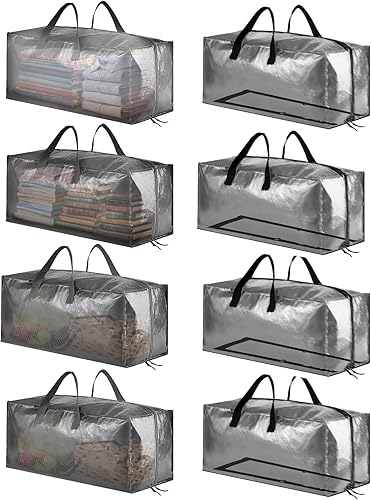 SpaceAid Bolsas de mudanza resistentes, bolsas de almacenamiento extra grandes con correas de mochila, asas fuertes y cremalleras, alternativa a