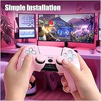 Vista 61 de ECHZOVE Funda de silicona para controlador PS5 (azul) – Cubierta de controlador de PS5 duradera y antideslizante con accesorios personalizables