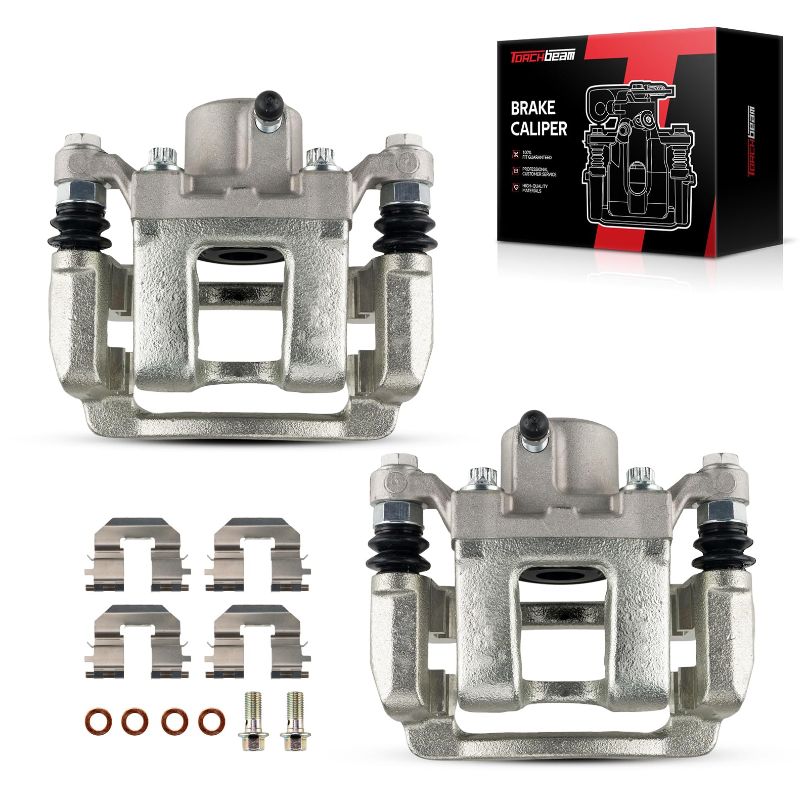 Torchbeam Rear Brake Calipers Set for Hyundai 2011-2014 Sonata, Kia 2011-2015 Optima 2.4L, Hyundai 2015 Sonata 2.4L, Rear Left and Rear Right Calipers Replace # 19B6456+19B6457
