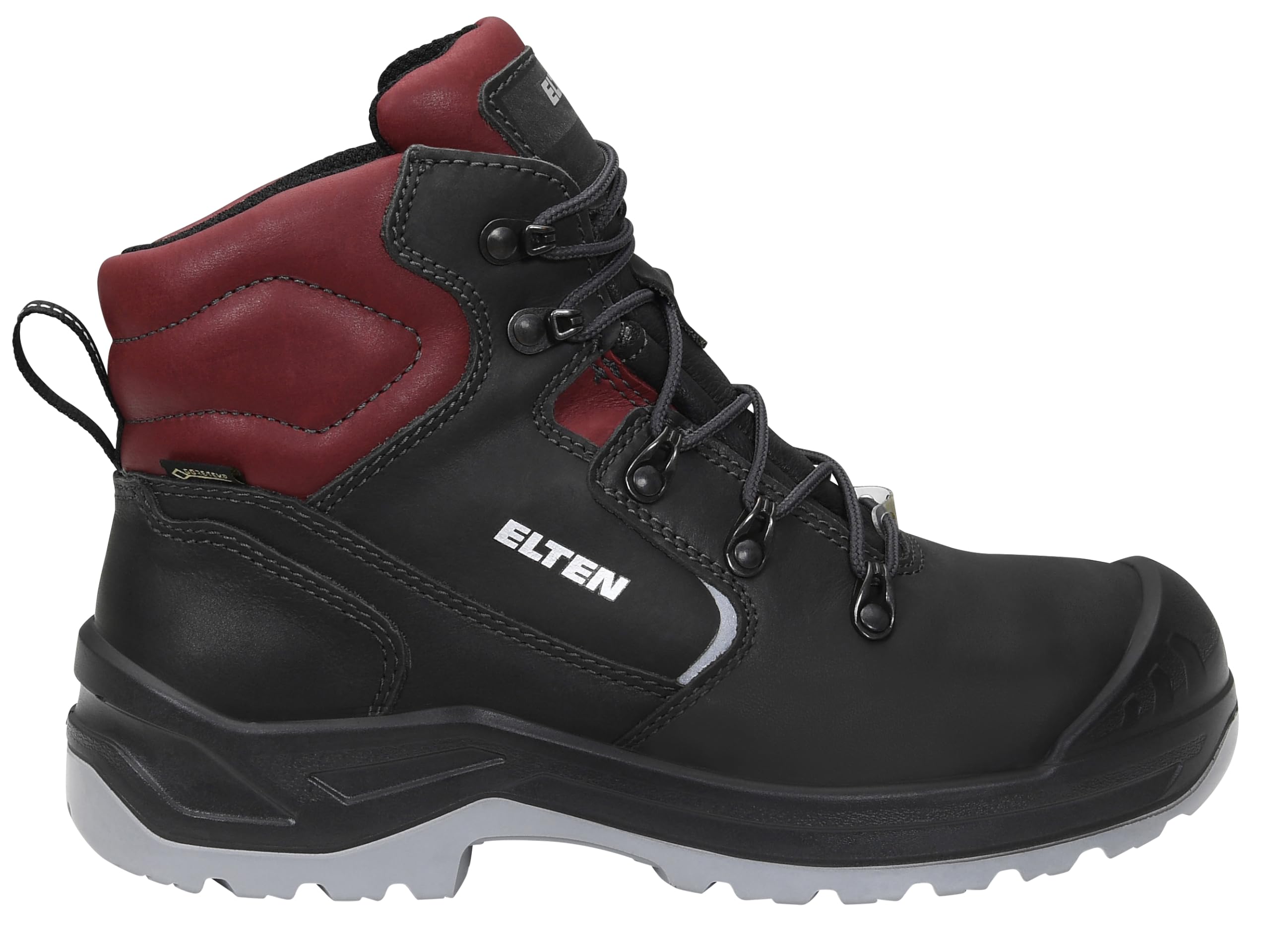 ELTEN Sicherheitsschuhe Lena GTX Black-red Mid ESD S3 CI, Damen, Leder, Stahlkappe, leicht, robust