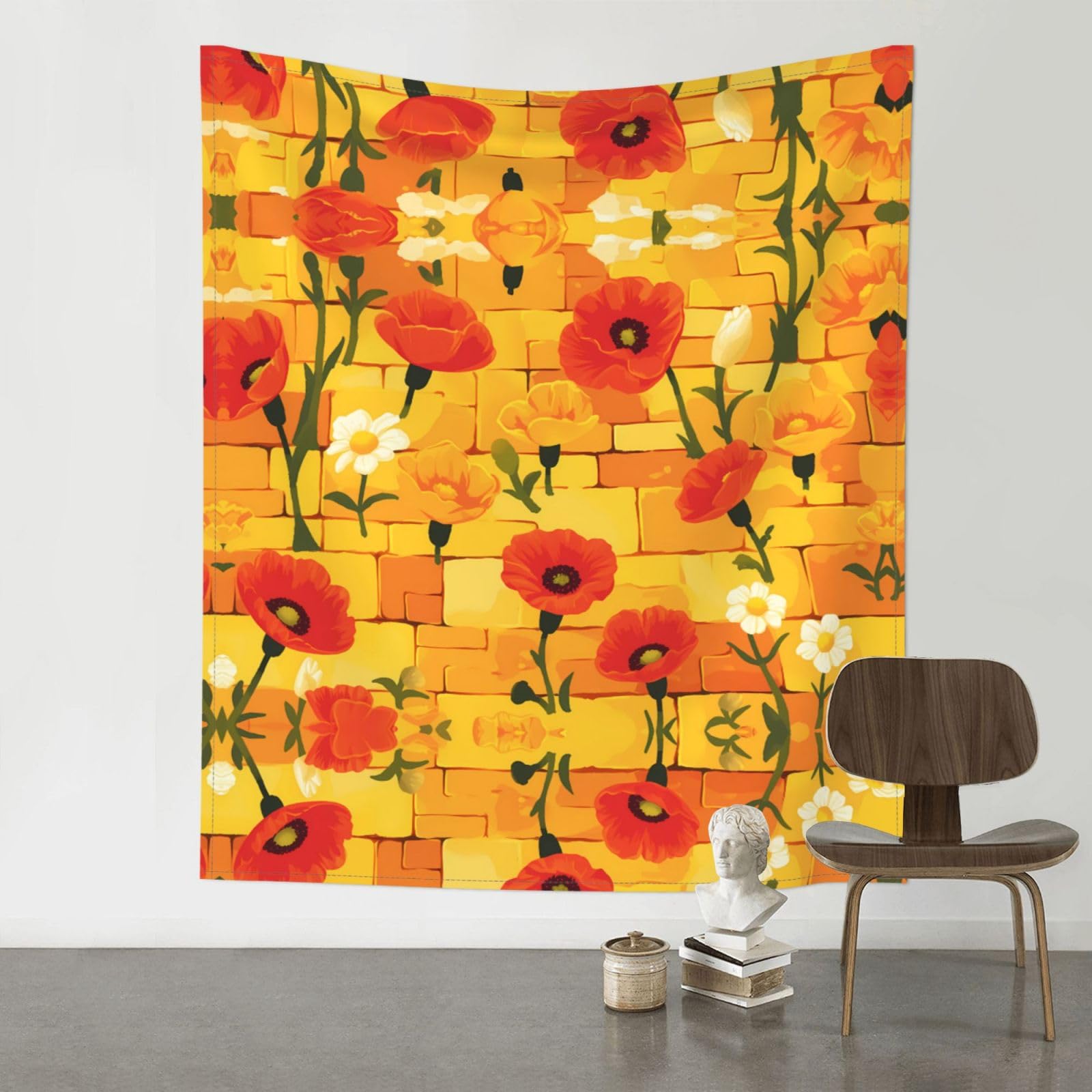 Tapisserie décorative d'intérieur coquelicots et nappe murale - 8