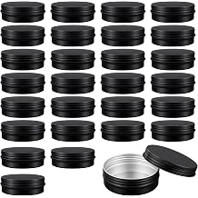 SOUJAP 30 Pack Aluminum Tin Jar, Black, 2oz/60ml with Screw Lid, for DIY Crafting, Candle, Home Use