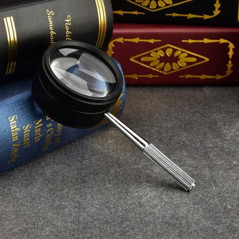 Okulary powiększające, edukacyjne lupy hobbystyczne, w całości z metalu ręczny starzec czytający szkło powiększające Hd optyczny 3 razy, oglądanie telefonu komórkowego dziecko studenci eksploracja
