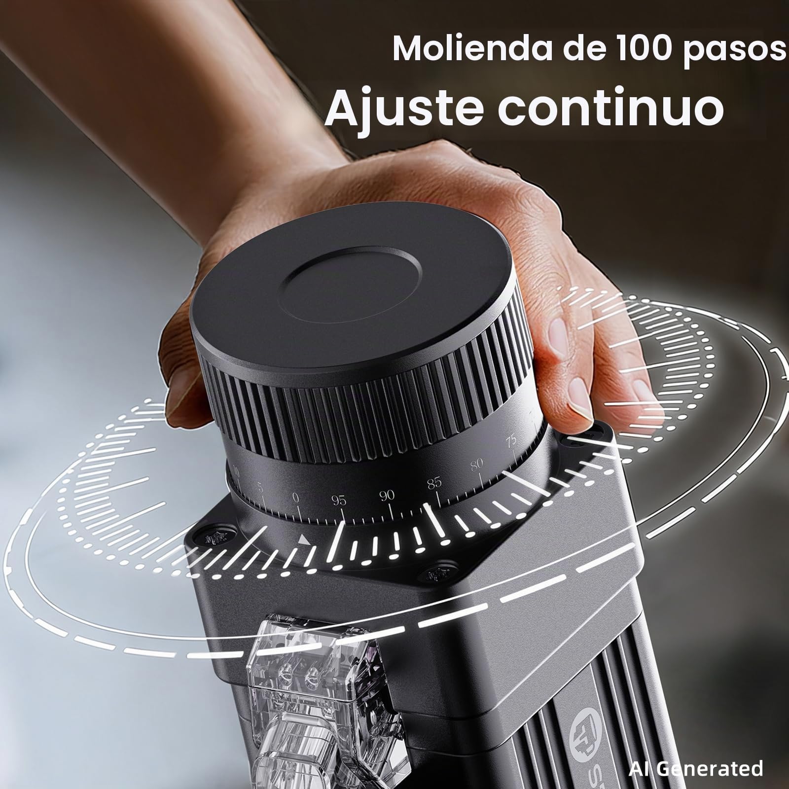 STARSEEKER E55Pro - Molinillo de café eléctrico, rebaba de titanio de 55 mm, molinillo profesional de espresso con ajuste continuo, tecnología antiestática, para el hogar, oficina, café (negro)