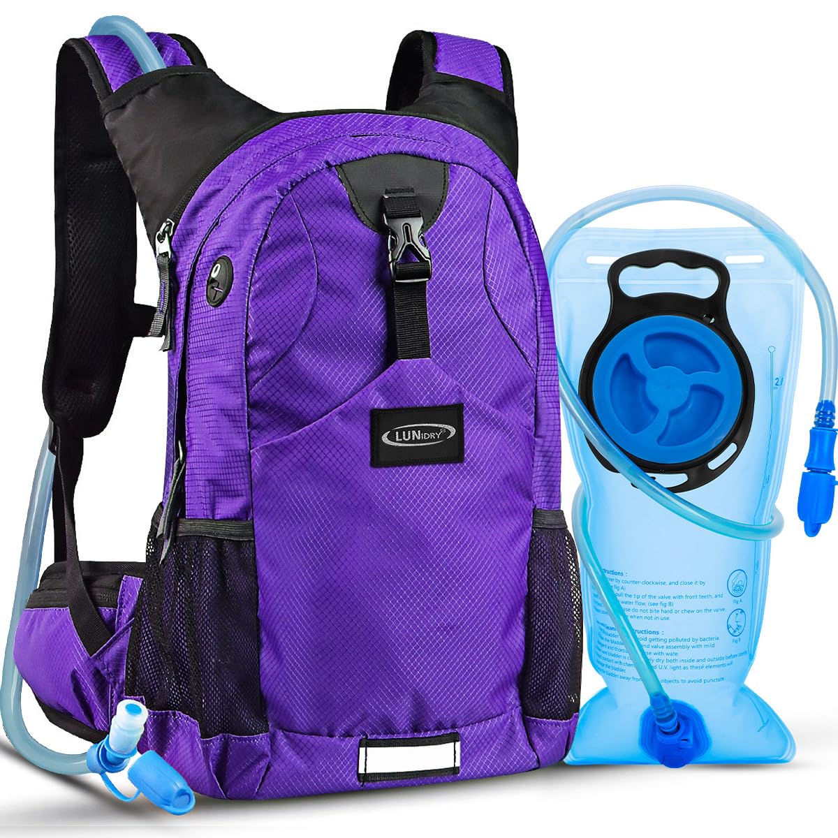 Zaino per idratazione, isolato termico, con sacca da 2 l, senza BPA, a prova di perdite, ideale per corsa, ciclismo, trekking, arrampicata, mantiene i liquidi freschi fino a 4 ore