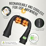 Massager sans fil de cou, Masseuse de cou et dos Shiatsu rechargeables avec massage à l'épaule pour le dos à la chaleur,Leg, Muscle du corps,Masseuses portatives Idéal Choix Cadeau mère pour papa Maman Amis