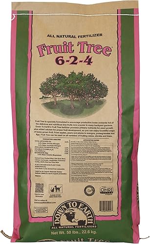 Down to Earth Mezcla de fertilizantes orgánicos para árboles frutales 6-2-4, 50 libras