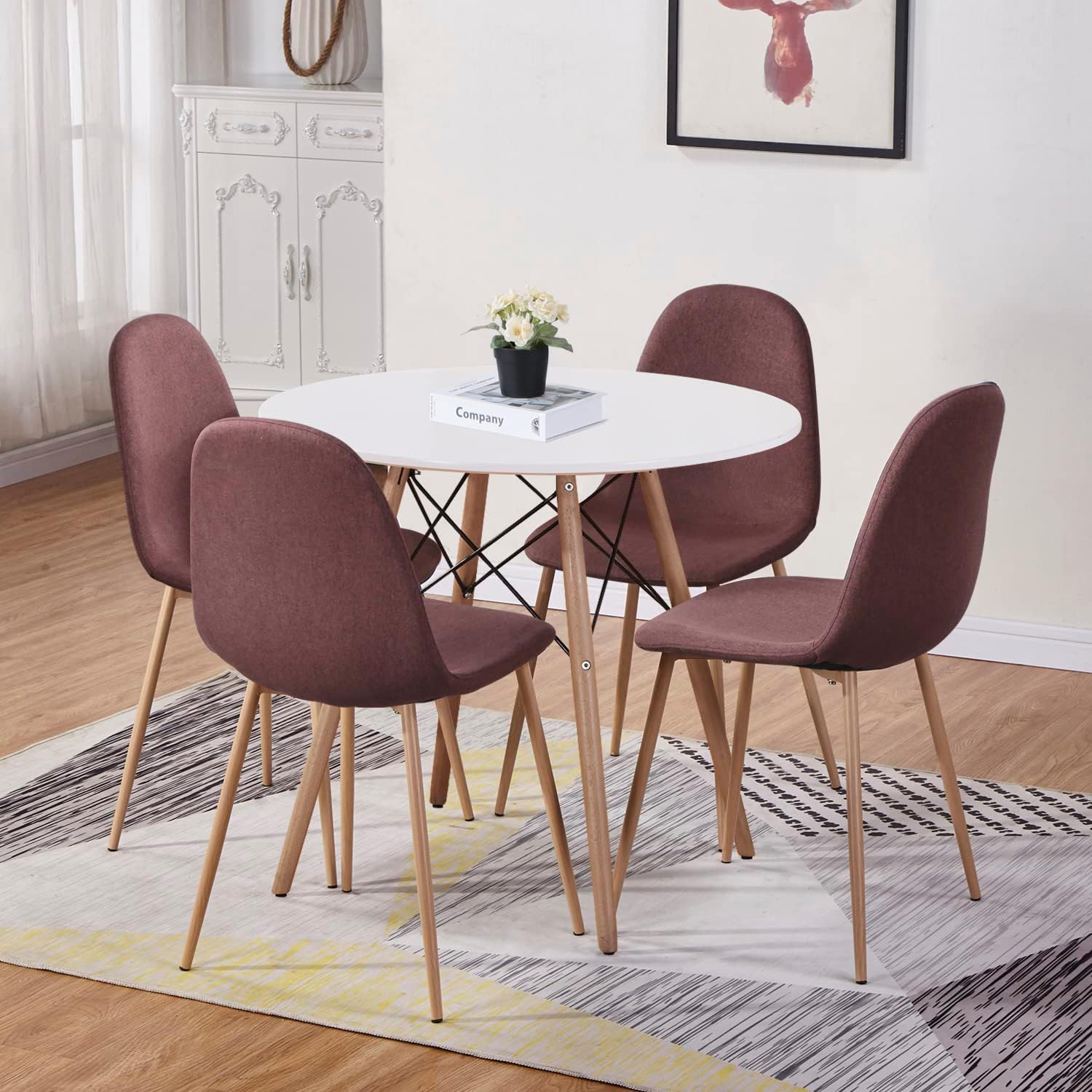 Panana Modern High Gloss Kitchen Dining Table 120cm Home Dining Room ...