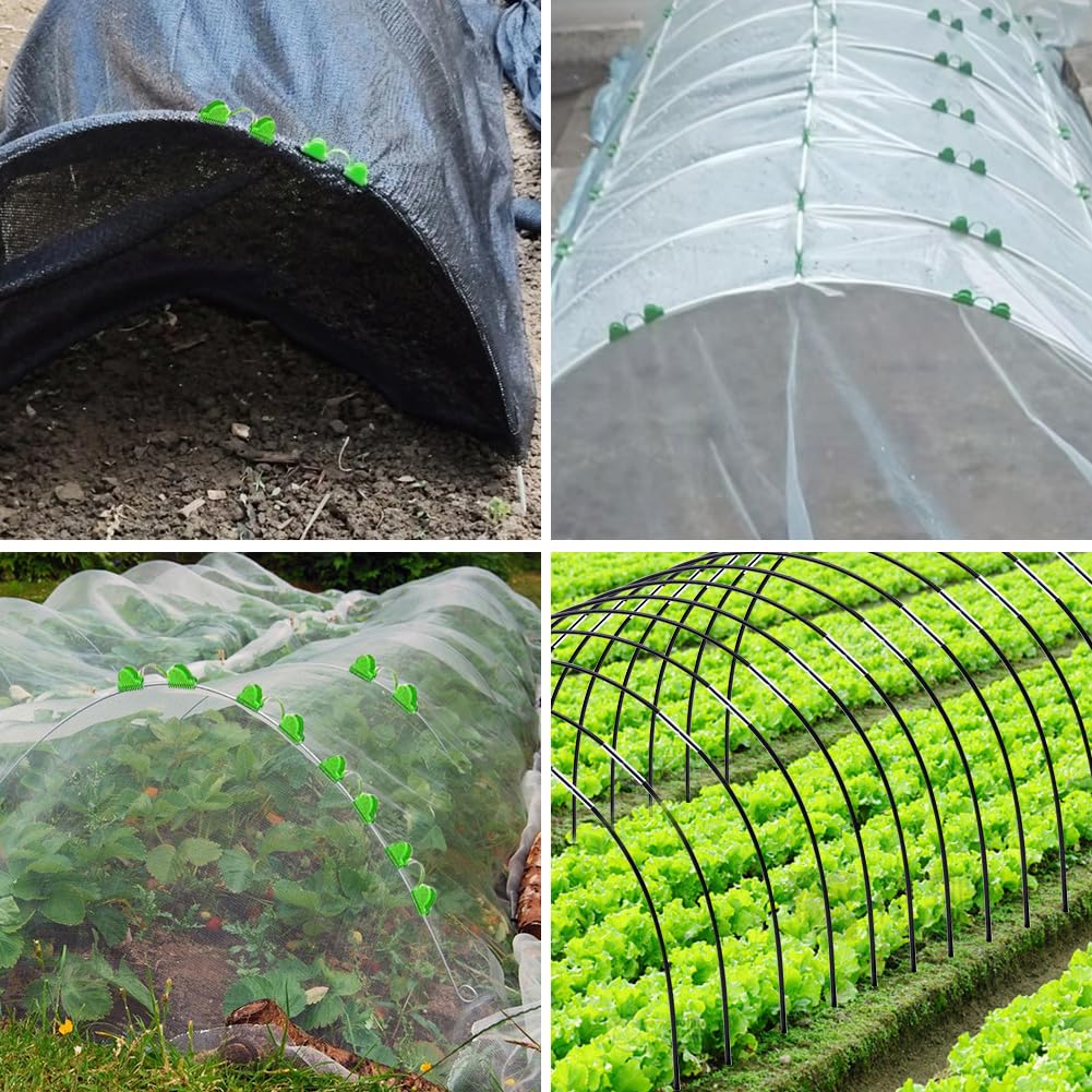 Frühbeet Hochbeet Abdeckung Pflanztunnel Bögen, 30 Stück Tunnelbögen Hochbeet für DIY Gewächshausreifen, umwickelt mit 6mm Kunststoff für Pflanzen Obst und Gemüse im Garten