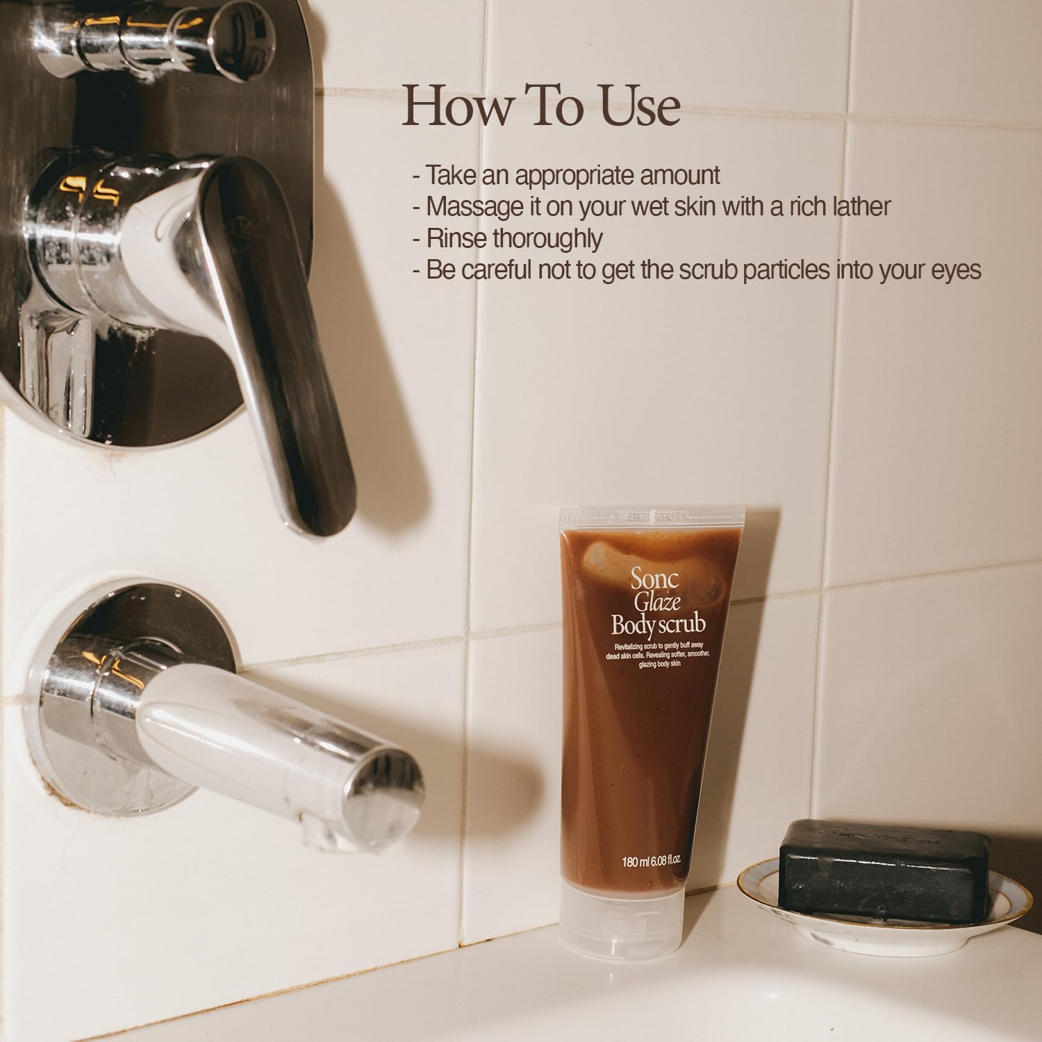 Sonc Glaze Body Scrub | Gentle Moisturising Scrub for Smooth Skin | 180ml - Image 3