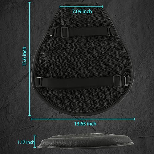Miniatura 6 de SUNPIE Cojín de asiento de motocicleta, almohadilla de gel plegable, suave, con almohadillas de alivio de presión para motocicletas, transpirable y