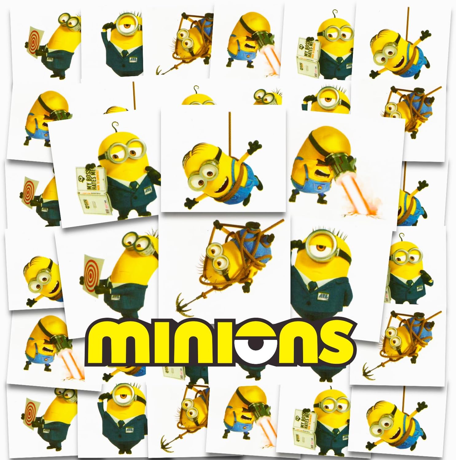 Tattoos Party Favors Bundle ~ 72 Perforated Individual 2" x 2" Despicable Me Temporary Tattoos for Kids Boys Girls (Minions Party Supplies)