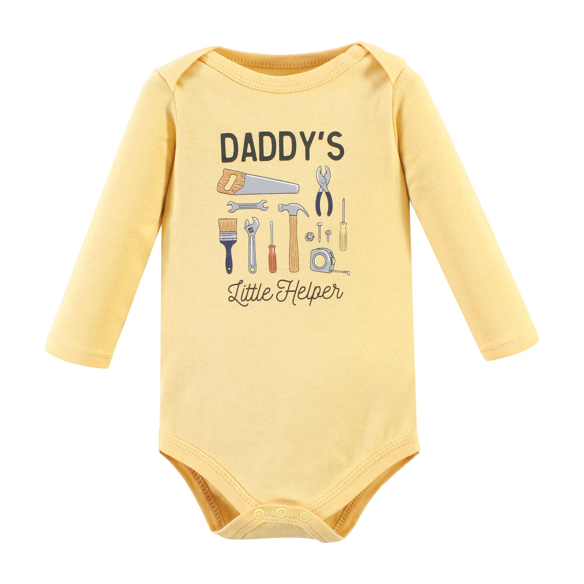 Hudson Baby Unisex Baby Cotton Long-Sleeve Bodysuits, Construction Work 3-Pack, 0-3 Months