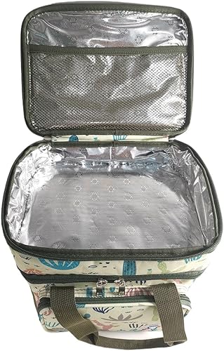 Miniatura 9 de Lonchera de doble cubierta, bolsa térmica aislada para campamento, impermeable, para picnic, trabajo, caja de almacenamiento térmica para alimentos