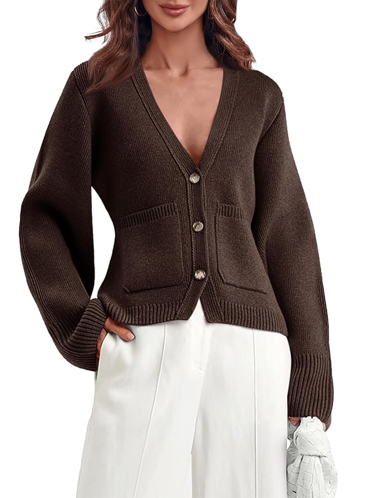 Saodimallsu Womens Button Down Cardigan Sweaters Cropped