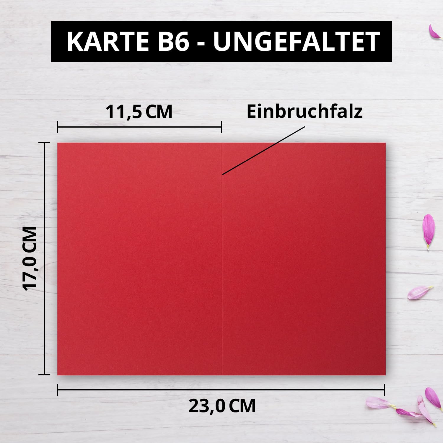 100x tarjetas plegadas DIN B6 - en color rojo rosado - 115 x 170 mm - 11,5 x 17 cm - tarjetas dobles con sobres y papel para insertar - FarbenFroh by GUSTAV NEUSER