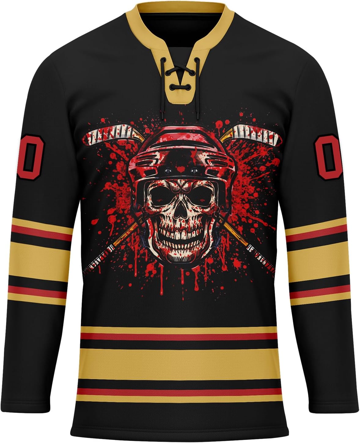 Custom Skull Hockey Jersey Personalized Name Number Ice Hockey Jersey Gothic Punk Hockey Shirt for Men Youth - Image 3