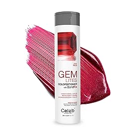 Celeb Luxury Gem Lites Ruby Red Colorditioner, Color Depositing Conditioner with Bondfix Bond Rebuilder, Semi Permanent Hair Colour Glaze, Maintains and Refreshes Red and Deep Red Tones