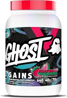 Clear Gains Protein Post-Workout Drink Mix, Clear Gainer - 40g of Whey Protein Isolate, 440 Calories & 70g Vitargo - Post-Workout Muscle Gains & Recovery - No Added Sugar - Strawberry Watermelon