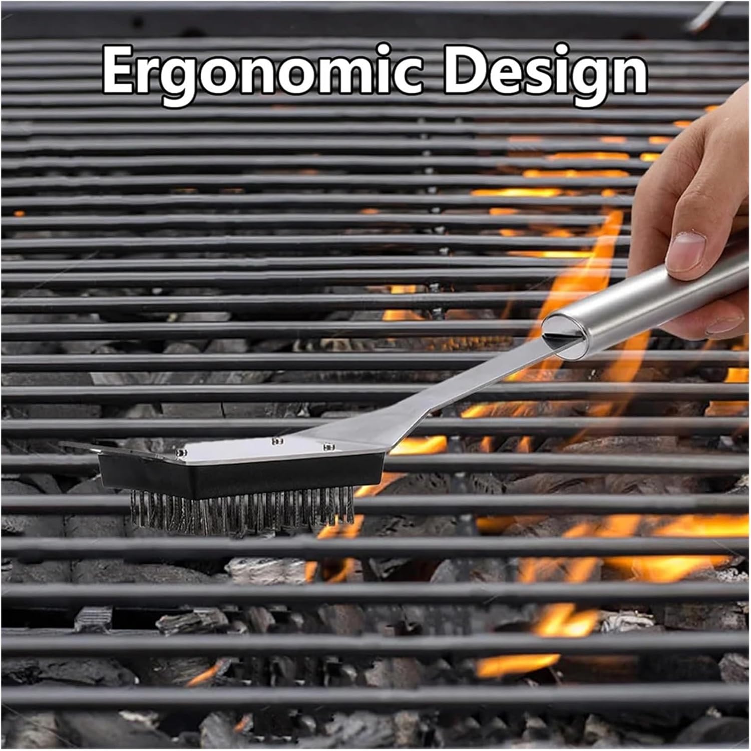Grill Brush and Scraper, Wire BBQ Grill Brush for Outdoor Grill,16.5” Cleaning BBQ Accessories, Safe Cleaner Brush(1set)