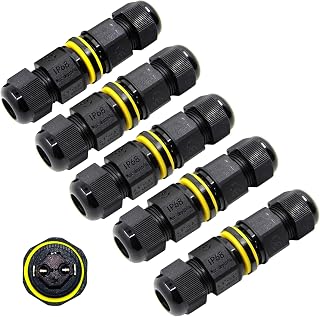 IP68 Waterproof 2 Way Cable Connector–4–10 mm Wire Diameter –Outdoor Electrical Junction Box–UV-Resistant PA66 Housing, Twist Lock Installation