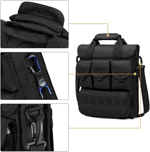 Miniatura 6 de CamGo Maletín táctico para portátiles de 12 pulgadas resistente militar hombro mensajero bolso hombre