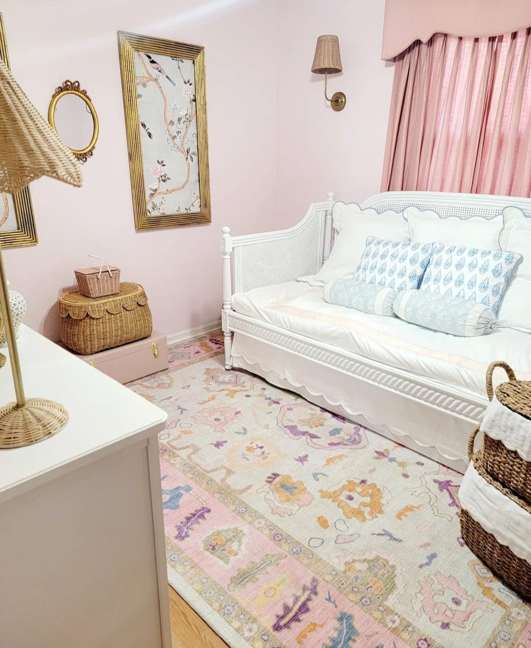 Amazon.com: Modern Oushak Rug, Vintage Turkish Pink Oriental 