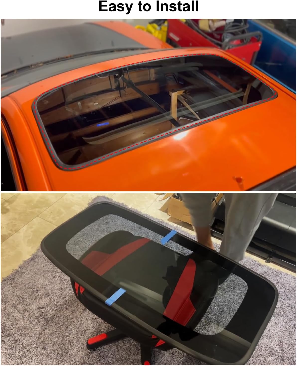 Sunroof Glass Weatherstrip Seal Fit for Honda Civic 2012 2013 2014 2015 Replace 70200-TR0-A02 70200TR0A02, Rubber Sunroof Glass Weatherstrip Seal