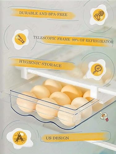 Miniatura 2 de Contenedor de almacenamiento de huevos para refrigerador, capacidad para 18 huevos, plástico duradero sin BPA, compartimentos ajustables, esencial