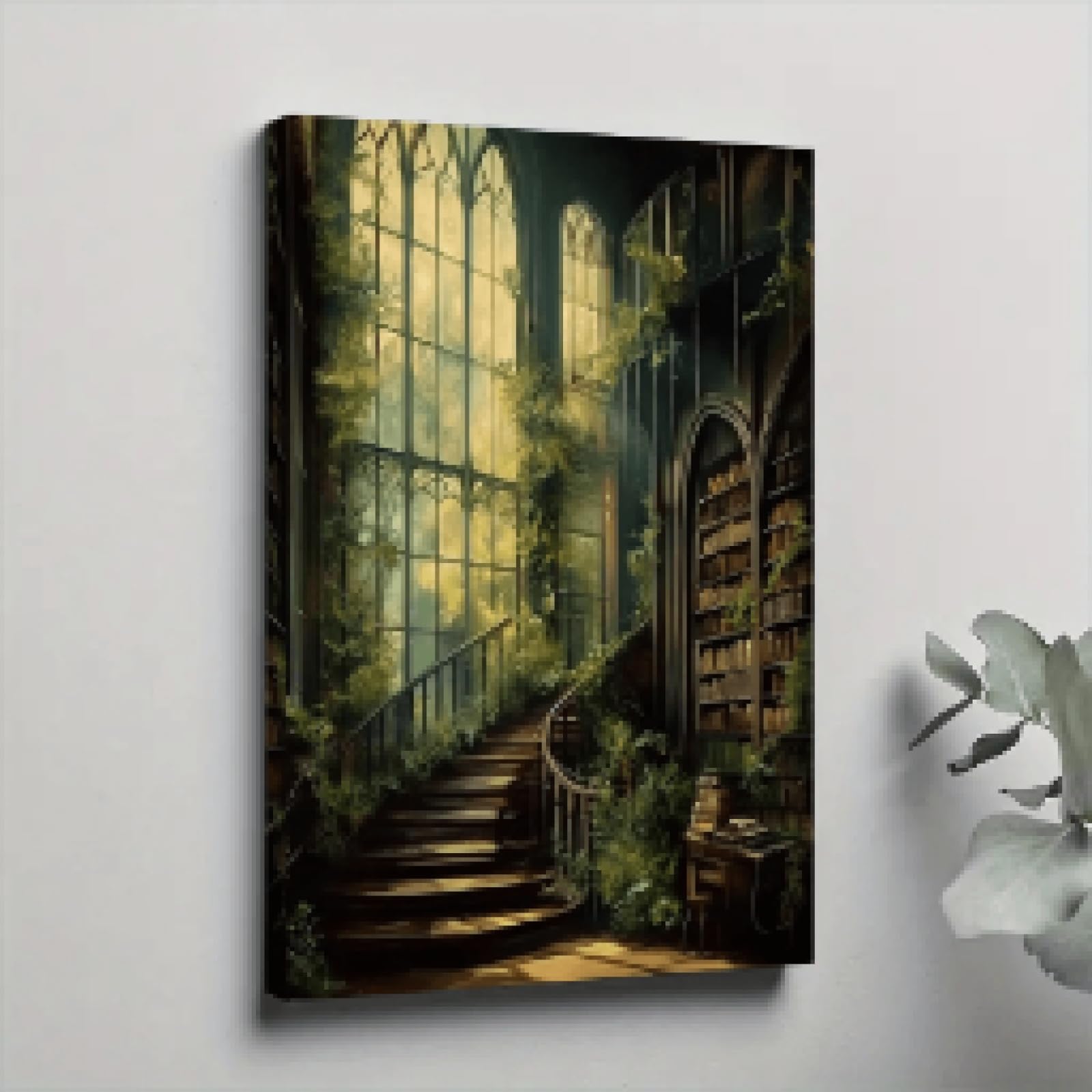 lianyibo 1 sztuka obrazów Dark Academia, gotycka sztuka ścienna, plakat na płótnie, plakat do sypialni, salonu, korytarza, dekoracja ścienna, 60 x 90 cm, bez ramy