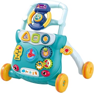 Baby Walker, Wheelbarrow, Baby Walker, Baby Fall Prevention, Walking Aid, Walking Aid, Walking Learning, Includes Music, Battery-operated, Adjustable, Color Recognition, Fingertip Training, Balance,