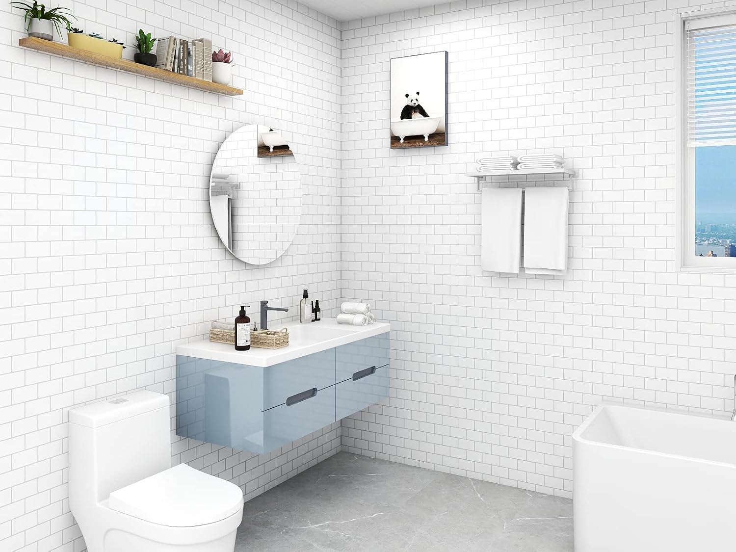 WoStick 10-Sheets 3D Self-Adhesive Wall Tiles, 1.6mm Thickness Peel & Stick - Image 5
