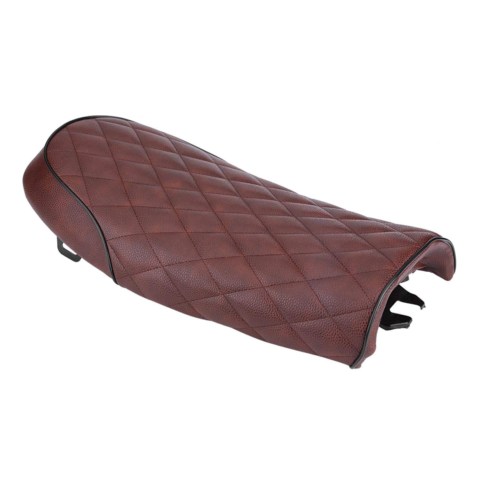 sella cafe racer-General Motorcycle Retro Diamond Flat Blatter Coffee Racing Seat è Compatibile con CG125 GN CG CB200 CB350 CB400SS CB500 CB750 SR500 XJ XS(brown)