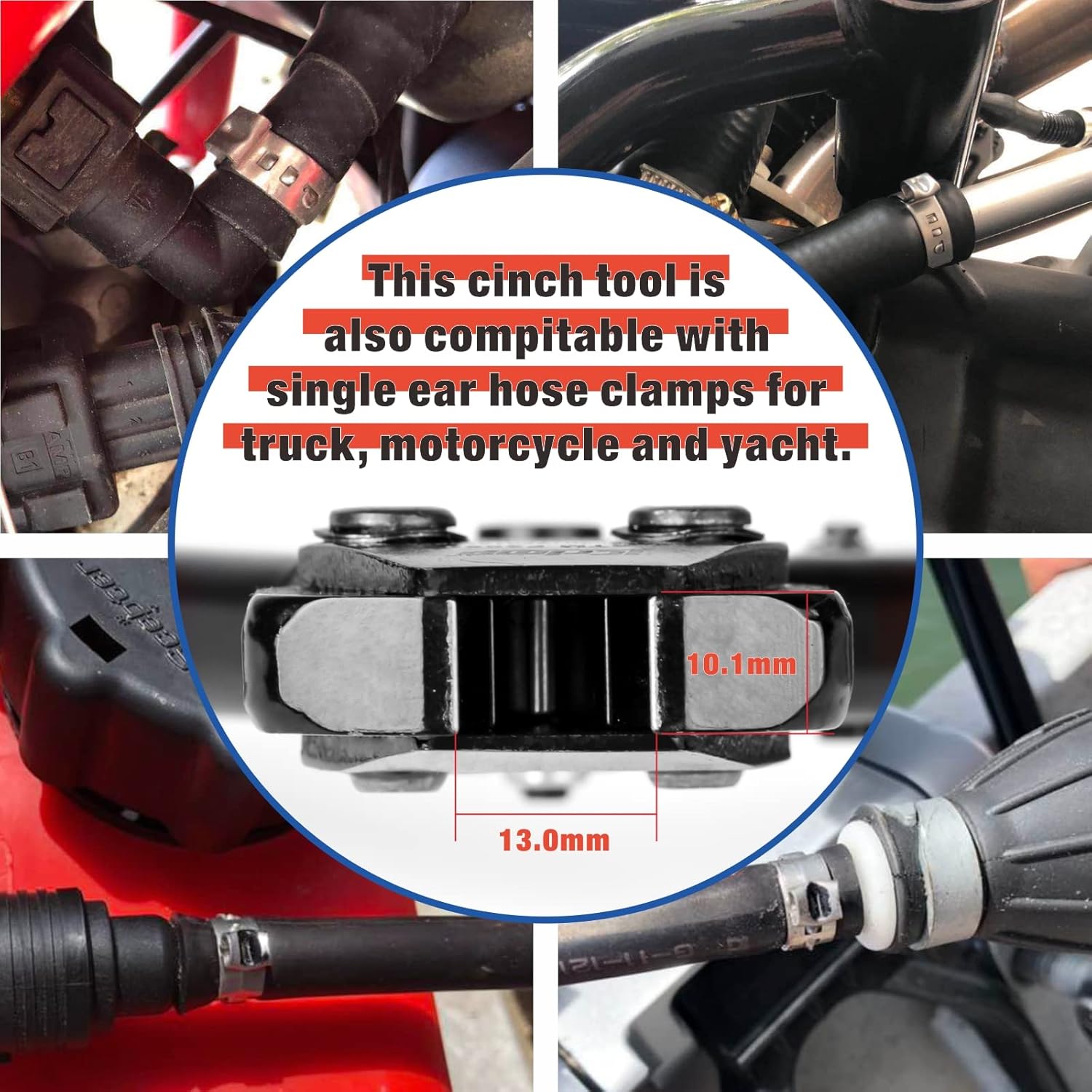 iCrimp PEX Pipe Quick Cinch Tool Set for Stainless Steel Clamp from 3/8-inch to 1-inch with Pex Cutter, 20pcs 1/2-inch and 10pcs 3/4-inch Stainless Steel Clamps included