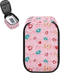Compact Hard Shell Case for Blood Pressure Monitor Medical Themed Blood Pressure Monitor Case Travel Carrying Storage Bag(Bag Only)