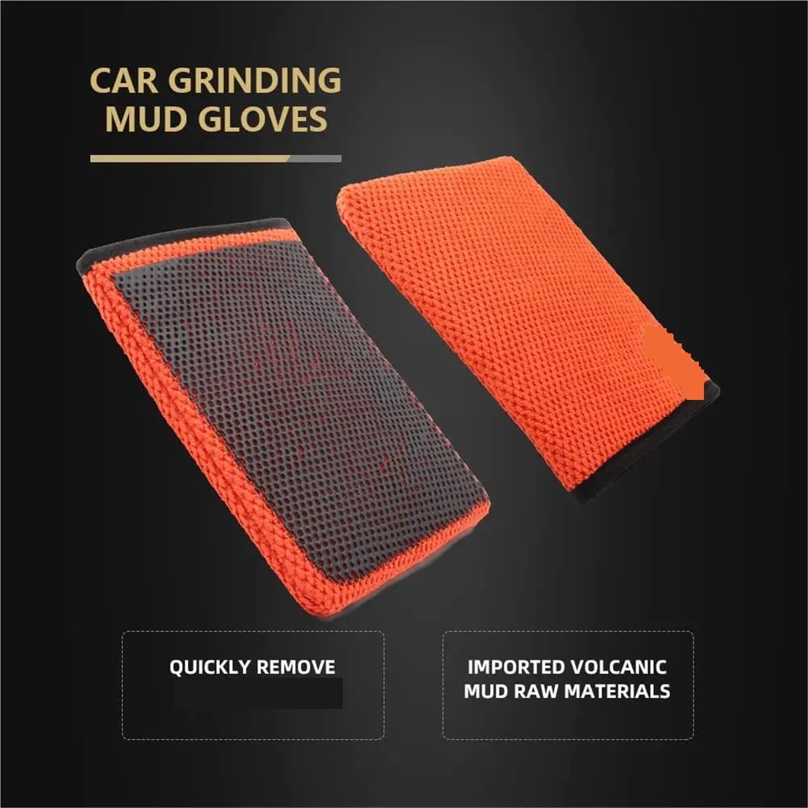 2 Stück Clay Bar Mitt Glove Detailing Reinigungstuch | Tuch-Autowäsche entfernt schnell Schmutz von Ihren Lack- und Glasrädern