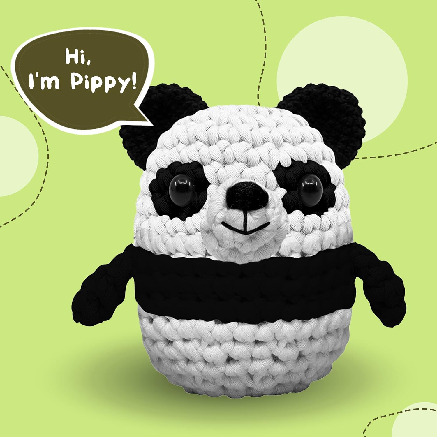 Panda Crochet Kit for Beginners & Adults, Complete Starter Kit with Yarn, Hook, Pattern, Video Tutorials & Written Instructions, DIY Craft Gift for Teens, Couples, Animal Lovers & Hobbyists (Ages 15+)