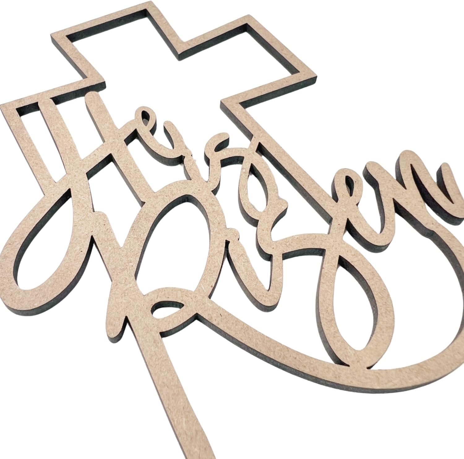 Unfinished Craftwood,Unfinished Craft Wood He is Risen Words with Cross, Connected Easter Words, He is Risen Wood Cutout (1/4 inch Thick MDF, 22 inches Tall)