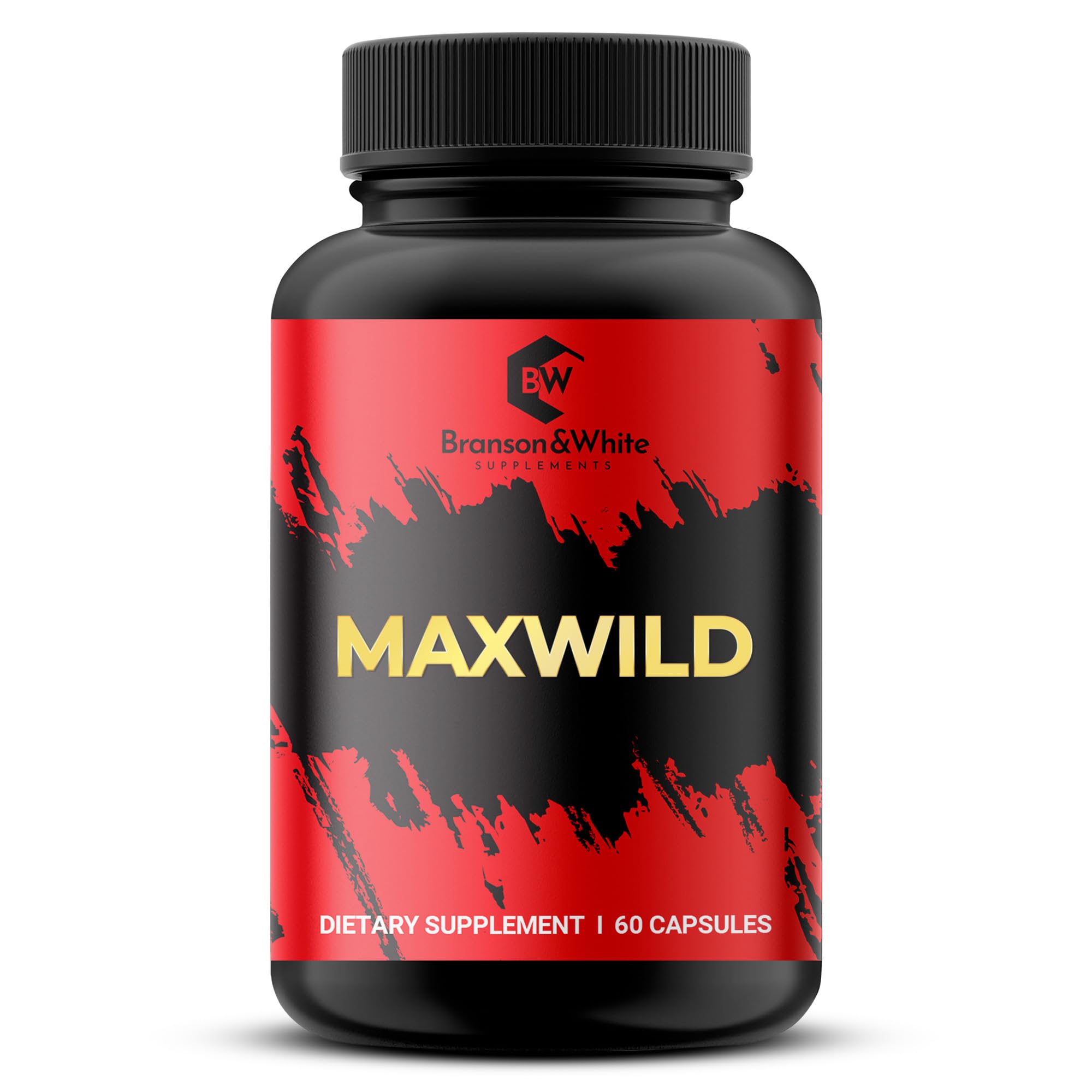 MAXWILD - Testosterona Hombre con 17 Ingredientes | Ácido Aspártico, Muira Puama, L-Arginina, Coenzima Q10 | Energía, Vitalidad, Libido, Rendimiento Físico y Bienestar | 60 Cápsulas