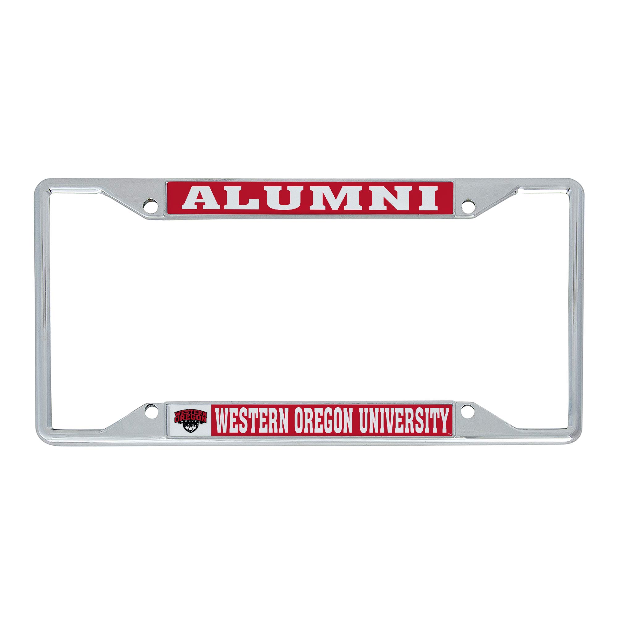 Western Oregon University WOU Wolves Metal License Plate Frame for Front or Back of Car Officially Licensed (Alumni)