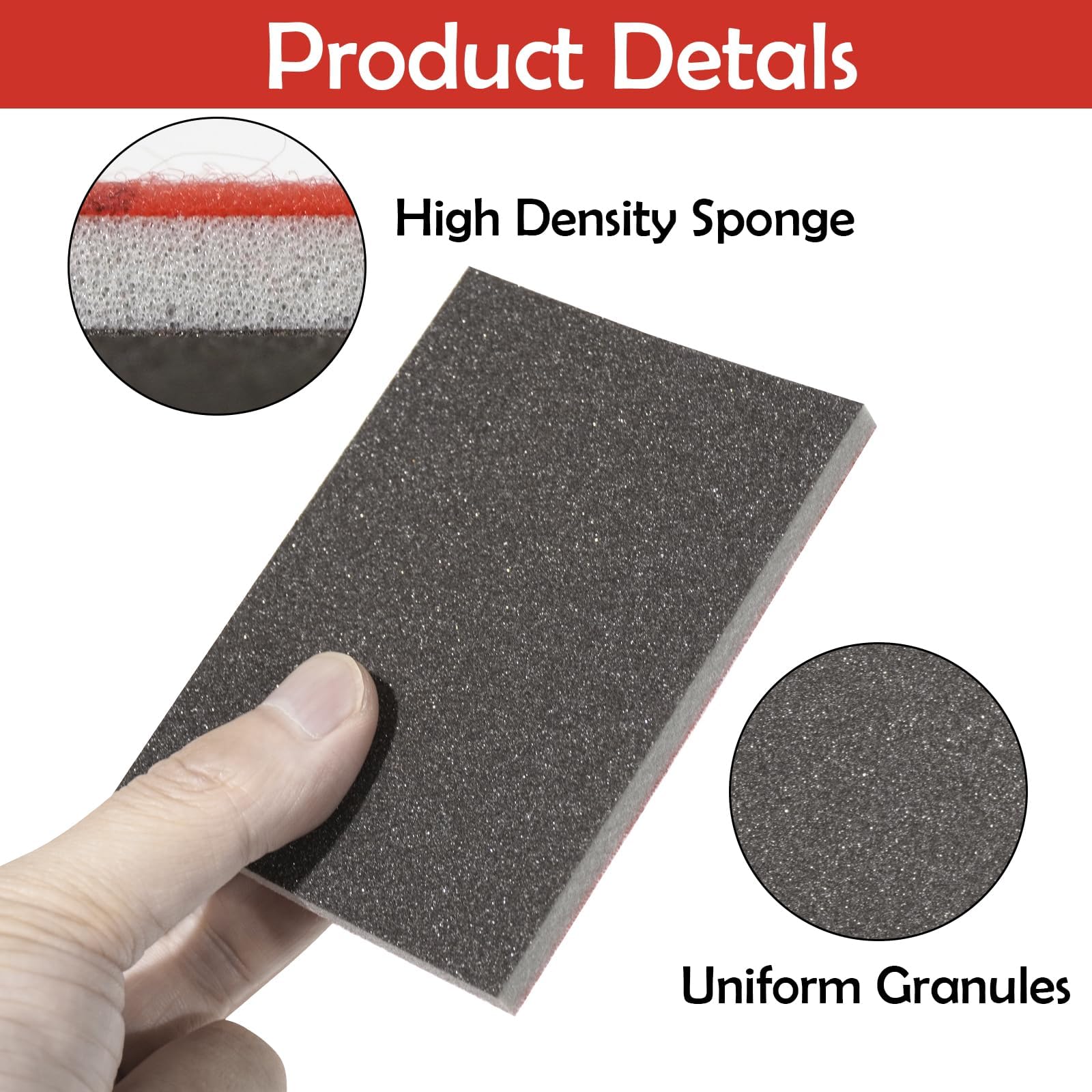Taybong 28 Pcs Sanding Sponge, 180-3000 Grit Foam Sanding Pads, Wet and Dry Sandpaper Sponges for Wood Metal, Furniture Polishing - Image 3
