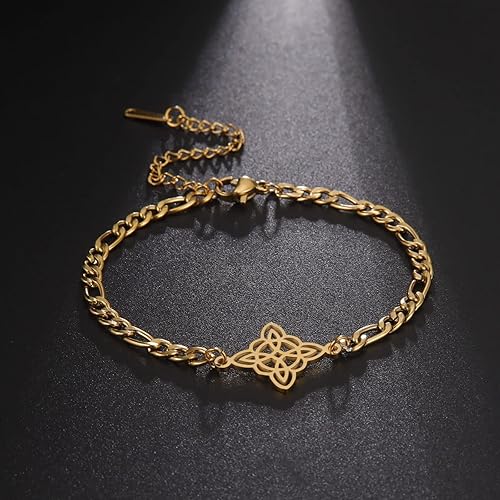 Miniatura 9 de SIPURIS Pulsera de nudo de bruja nudo celta símbolo de wiccano nudo mágico pulsera de joyería de brujería pulsera de acero inoxidable ajustable