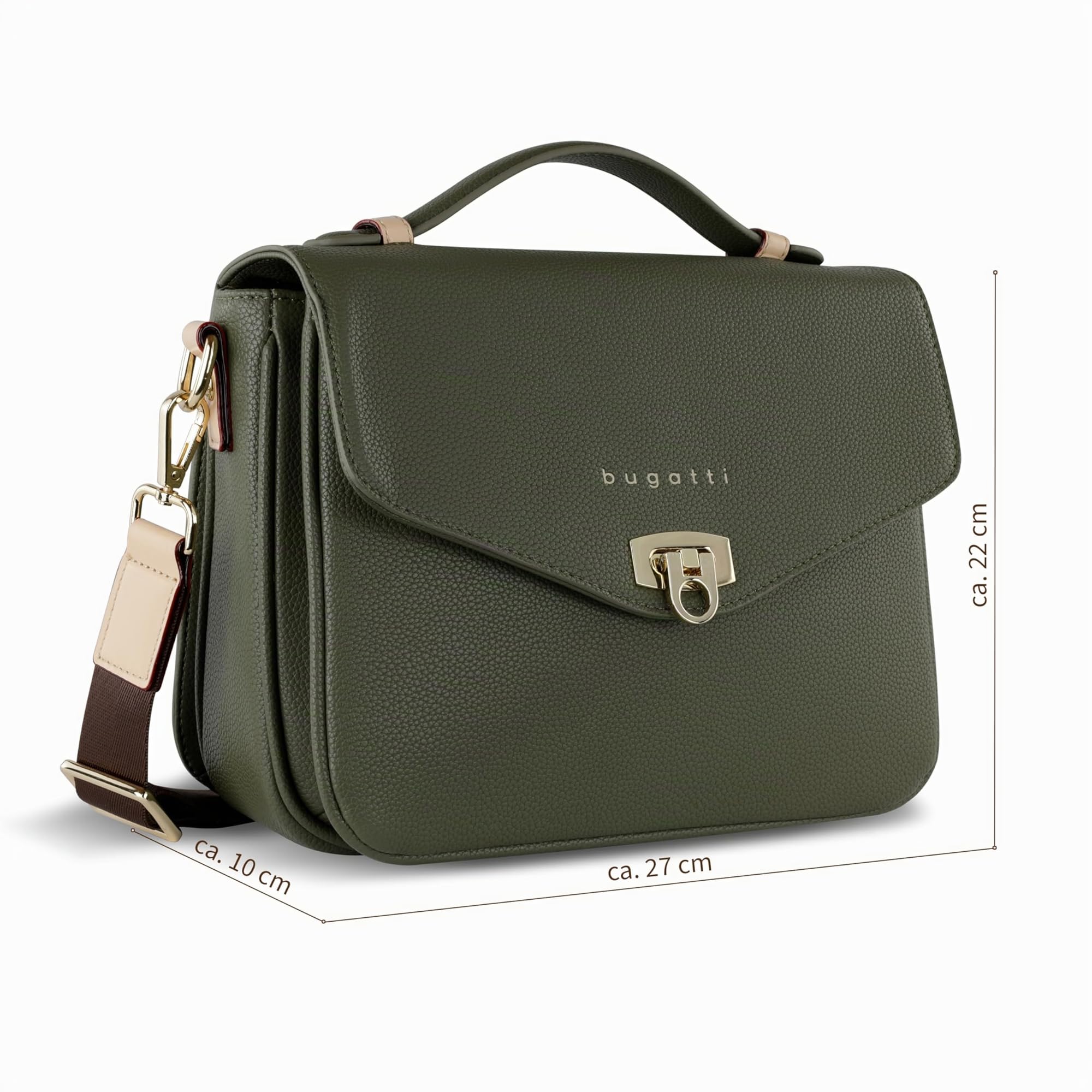 bugatti Ella Classic bag da donna, borsa a tracolla in ecopelle, borsa con manici