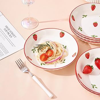 Amazon.com: CHILDIKE 8 Inch Porcelain Pasta Bowls Set of 6, 20 OZ