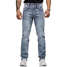Classic Fit Jeans for Men Embroidered Design All Season Adult Denim Work Pants Everyday Casual Style Men's Pants